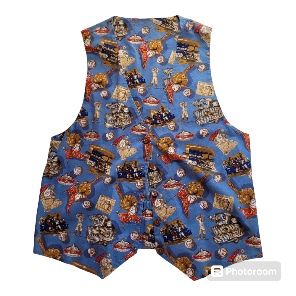 Vintage Baseball Summertime Women's Blue Vest